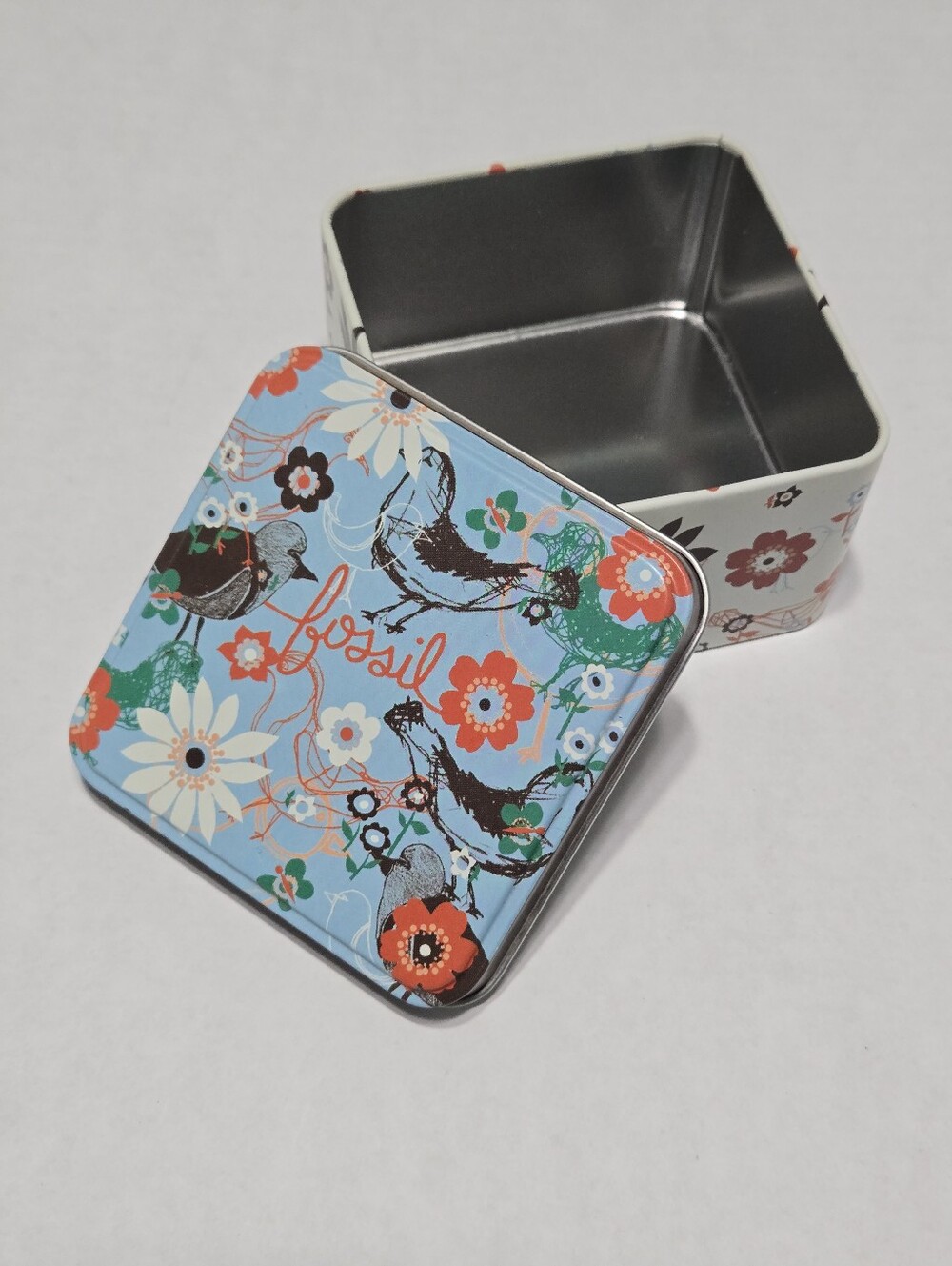 Fossil Collectible Watch Tin Empty Retro Metal Box, No Watch